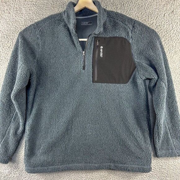 HI‎ TEC Mens Thermo Fleece Pullover Sweater Mens Large Gray Outdoor Jacket - Picture 1 of 12